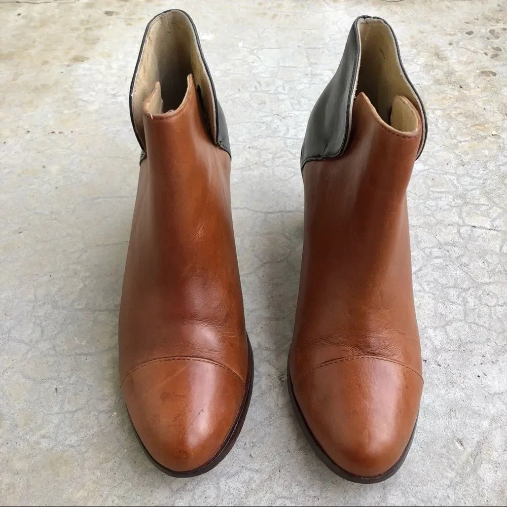 Wolverine 1000 Samantha Pleet Ankle Boots Black Brown Colorblocked 9